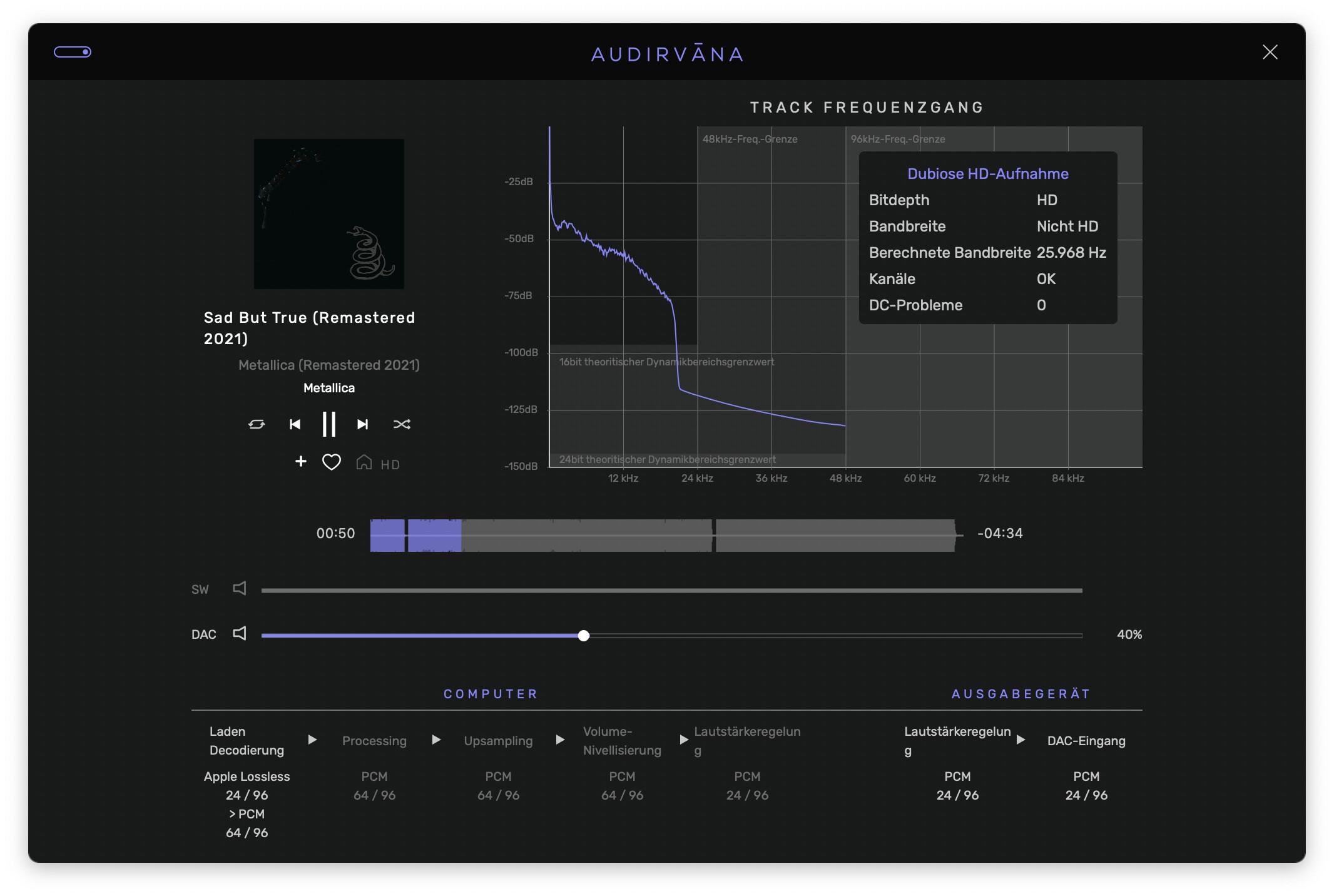 Metallica Remaster 2021 not so Hi-Res? - Audio Formats - Audirvana
